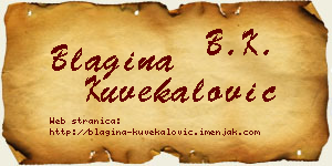 Blagina Kuvekalović vizit kartica